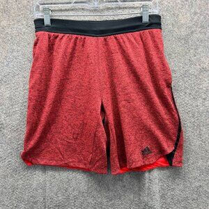 Adidas Shorts Mens Small Red Black Climalite Athletic Training Performance Lined